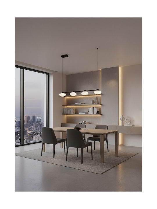 VK Lighting Κρεμαστό Φωτιστικό Μαύρο LED με Θερμό Λευκό Φως