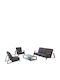 Set Mobilier Camera De Zi Exterior Laith 4 Piese Gri Cu Perne