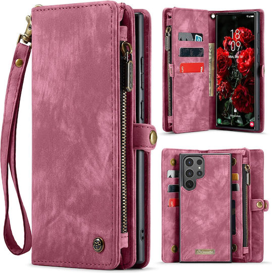 Caseme Wallet Σιλικόνης / Δερματίνης Μπορντό (Galaxy S25 Ultra)