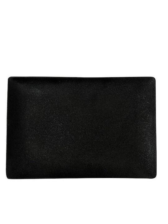GTSA Volcanic Servierplatte Rechteck aus Porzellan Schwarze 31x21cm