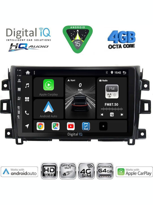 Digital IQ Car Audio System for Nissan Navara 2016 with Touch Screen 10" Bluetooth USB Wi-Fi GPS Apple CarPlay Android Auto
