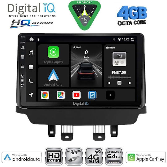 Digital IQ Ηχοσύστημα Αυτοκινήτου για Mazda 2 2014-2023 (Bluetooth/USB/WiFi/GPS/Apple-Carplay/Android-Auto) με Οθόνη Αφής 9"