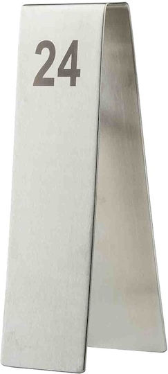 Nummerierte Tischschilder Stand mit Gravur 1–25 Inox 5x7x17cm