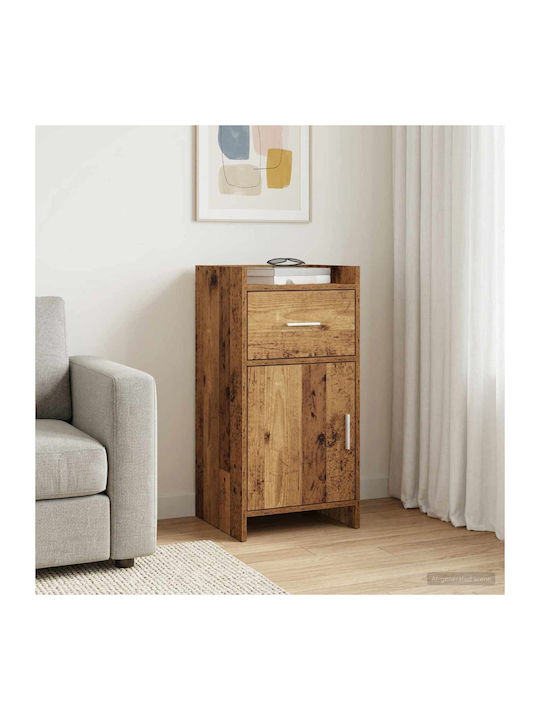 Nachttisch Holz mit Metallbeinen Braune 40x36x80cm