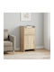 Nachttisch Holz mit Metallbeinen Beige 40x36x80cm