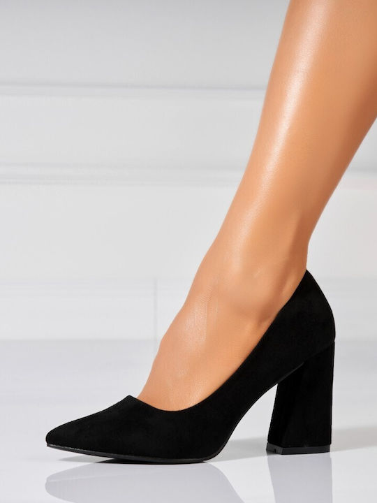 Botinelli Suede Γόβες με Ψηλό Τακούνι Μαύρες
