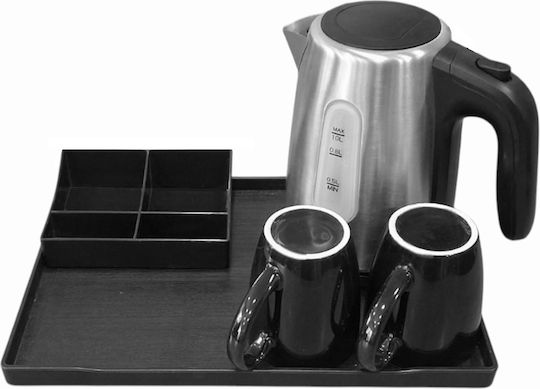 Set Kettle Tray Hotellife Eco Black Inox Without Cups
