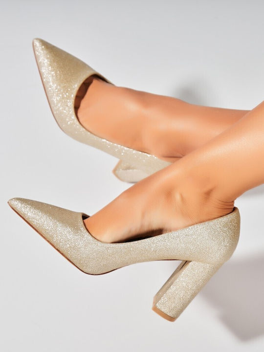 Seastar Shoes Обувки на Ток с Висок Ток Златисти