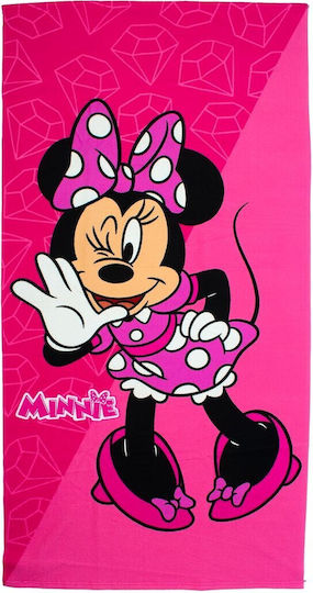 Quick Dry Minnie Beach Towel 269 70x140cm Fuchsia Pink Disney Home