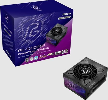 ASRock Phantom Gaming 1000W Schwarz Netzteile Vollständig modulare 80 Plus Platin