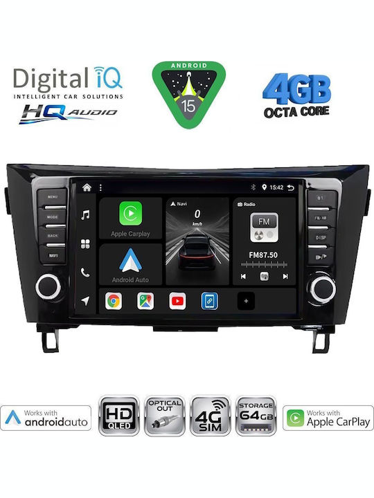 Digital IQ Car Audio System for Nissan Qashqai / X-Trail 2014-2021 Bluetooth USB WiFi GPS Apple CarPlay Android Auto with 9" Touch Screen