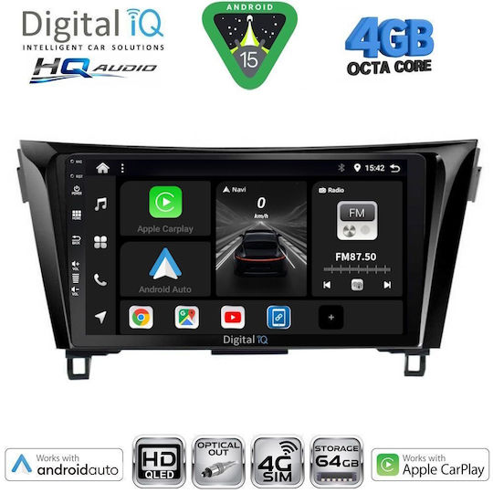 Digital IQ Ηχοσύστημα Αυτοκινήτου για Nissan Qashqai / X-Trail 2014-2021 (Bluetooth/USB/WiFi/GPS/Apple-Carplay/Android-Auto) με Οθόνη Αφής 10"