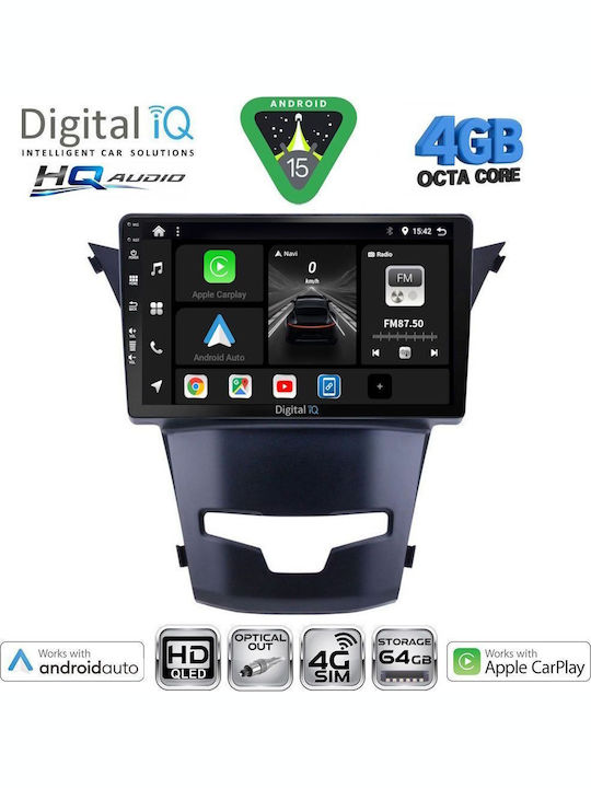 Digital IQ Car Audio System for Ssangyong Korando 2014-2019 (Bluetooth/USB/WiFi/GPS/Apple CarPlay/Android Auto) with 9" Touch Screen