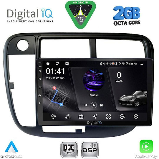 Digital IQ Ηχοσύστημα Αυτοκινήτου για Honda Civic 1995-2001 με Clima (Bluetooth/USB/WiFi/GPS/Apple-Carplay/Android-Auto) με Οθόνη Αφής 9"