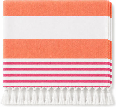 Morena Spain Orange Beach Towel with Fringes 100x178cm SM-MMT-26TW-PORTO