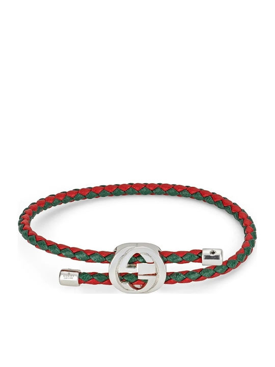Gucci Damentraeger Armband Id aus Leder 19cm