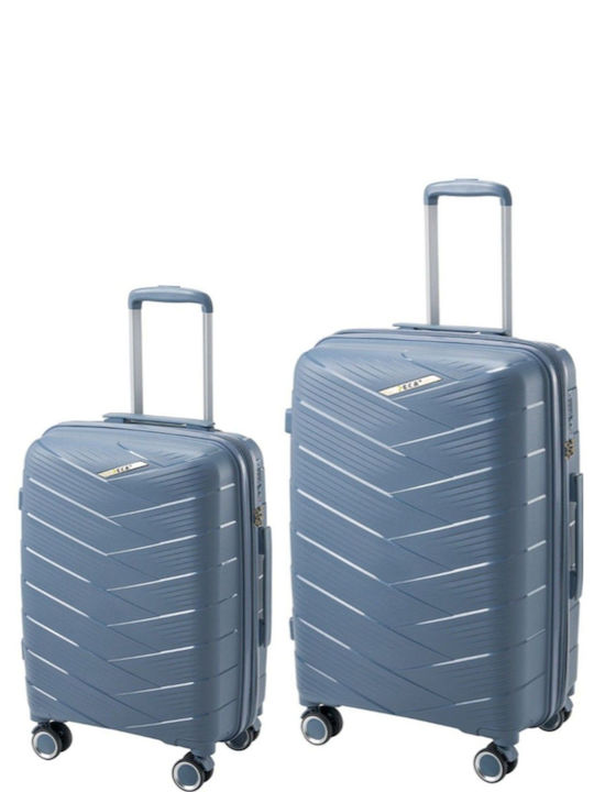 RCM Hard Gray Travel Suitcases Max Height 65cm Set of 2