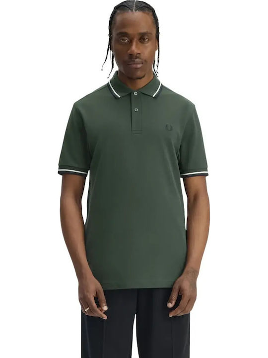 Fred Perry Twin Tipped Polo Μπλούζα Πράσινο