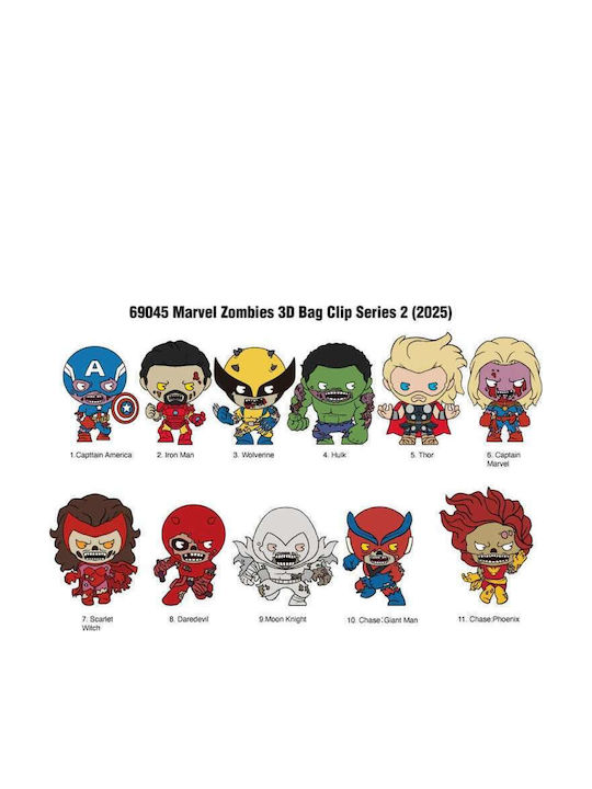 Marvel Keychain Pvc Series 2 Zombies Display Set 24 Pieces