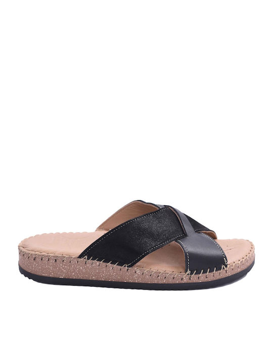 Leather Women's Anatomic Black Sandals