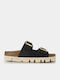 Дамски Анатомични Кожени Сандали Flatforms Черни