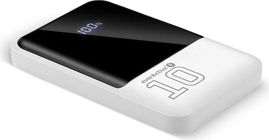 everActive EB-10Q Външна Батерия 10000mAh 22.5W с 2 USB-A Изходни Порта и USB-C Изходен Порт Бързо Зареждане Бяла
