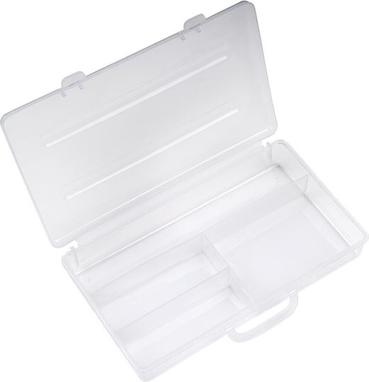 Sensopro Milano Compartmentalized Nail Art Manicure Box 4 Slots Clear