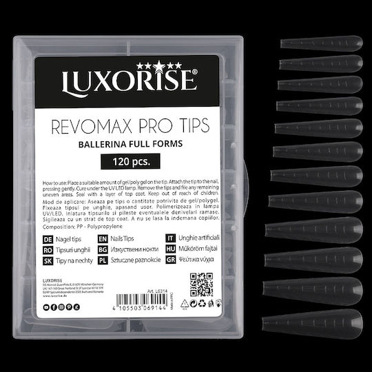 Reusable Polygel Gel Revomax Pro Tips Luxorise Ballerina Full Forms 120 Pcs