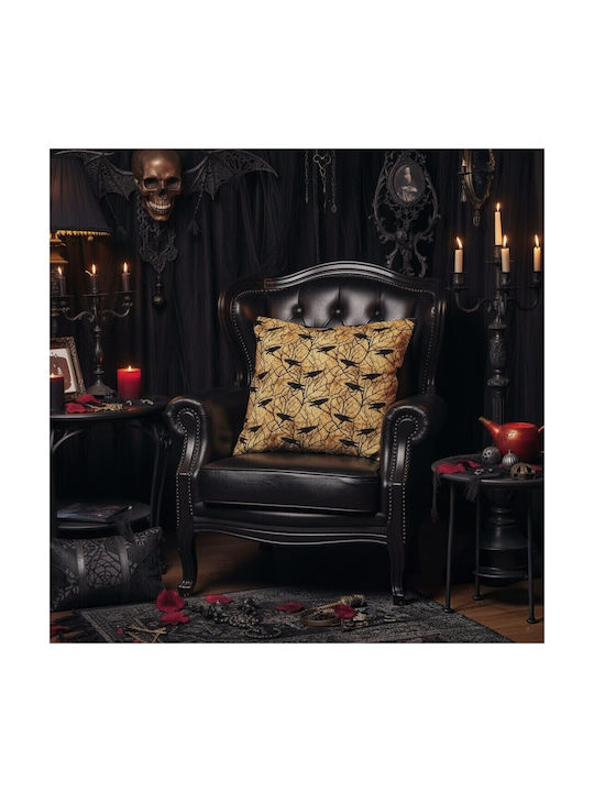 Oxygen Διακοσμητική Μαξιλαροθήκη Black Goth Crows Μαύρη 45x45εκ.
