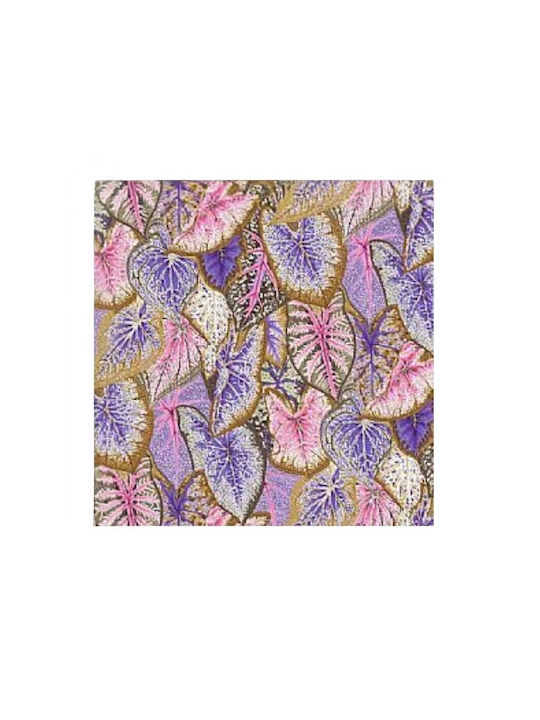 Oxygen Διακοσμητική Μαξιλαροθήκη Kaffe Fassett Purple Caladiums Μωβ 45x45εκ.