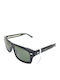 Unisex Sunglasses with Horn-Rimmed Frame Pure Grey Polarized