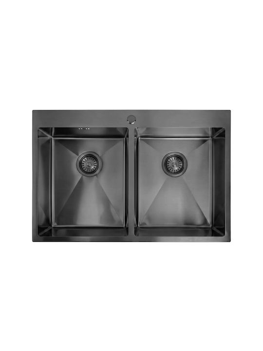 Rea Joel Ένθετος Νεροχύτης Inox Brushed με Μπατ...