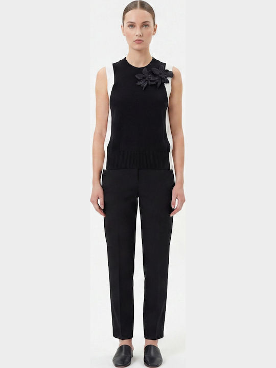 Cavalieri Damen Bluse Ärmellos Schwarze