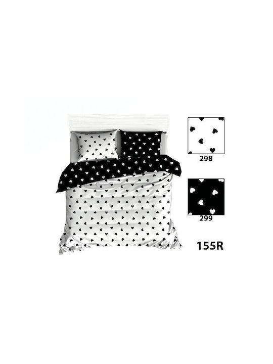 Extrapościel Калъфка За Възглавница Black White Hearts 40x40см