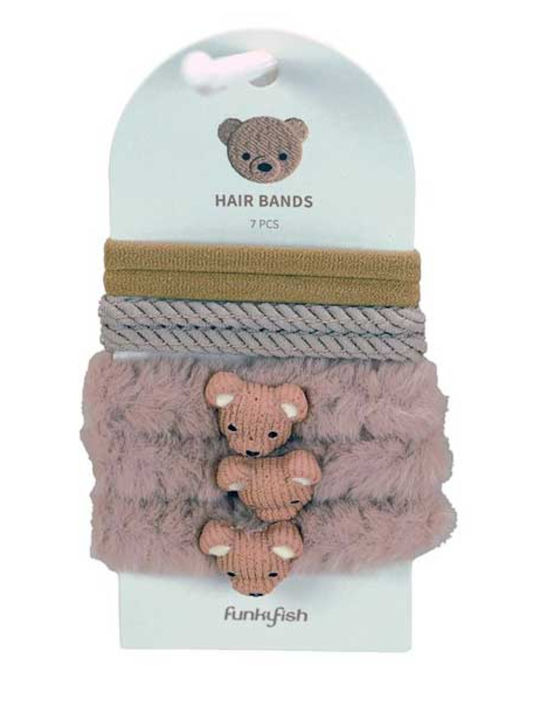 Funkyfish Set Kids Brown Hair Ties 7 Pieces