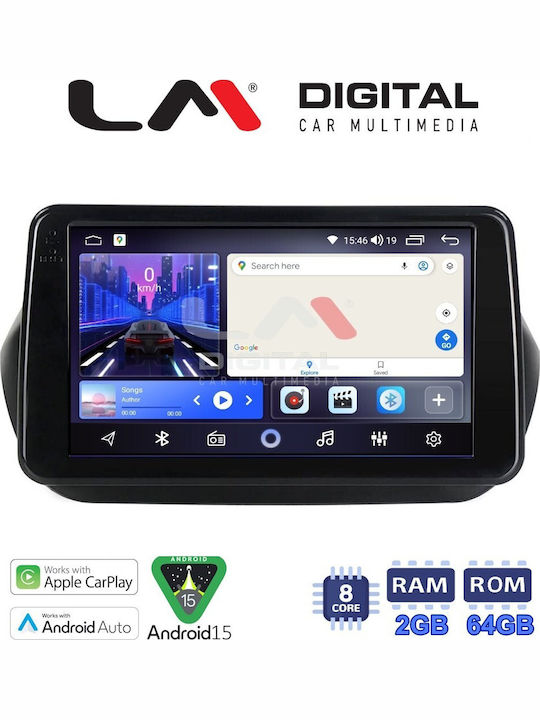 LM Digital Car Audio System for Peugeot Bipper Fiat Fiorino Citroen Nemo 2007 to 2021 Bluetooth USB Wi-Fi GPS Apple CarPlay Android Auto