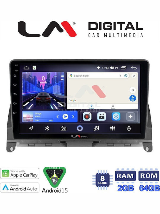 LM Digital Ηχοσύστημα Αυτοκινήτου για Mercedes-Benz C Class 2007>2011 (Bluetooth/USB/WiFi/GPS/Apple-Carplay/Android-Auto)