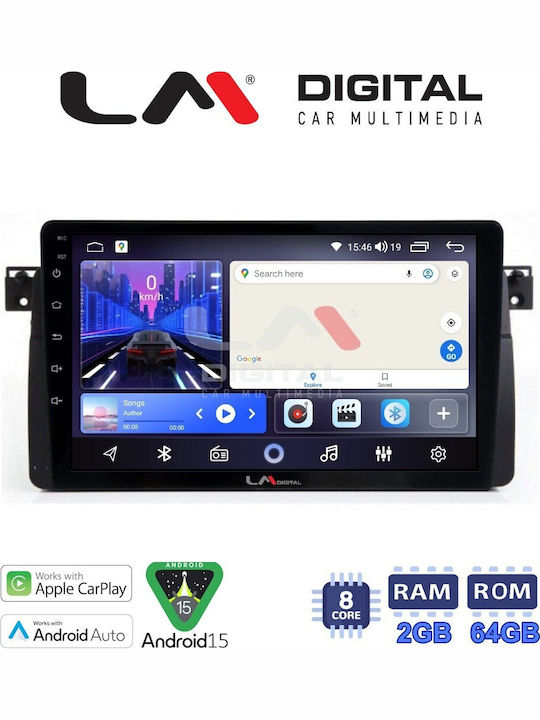 LM Digital Car Audio System for BMW Series 3 (E46) 1998-2005 Bluetooth USB Wi-Fi GPS Apple CarPlay Android Auto