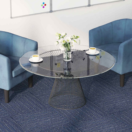 vidaXL Set Plastic Floor with 4 Tiles L50xW50cm Blue