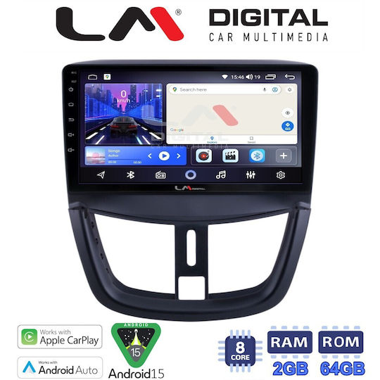 LM Digital Car Audio System for Peugeot 207 2007-2013 Bluetooth USB Wi-Fi GPS Apple CarPlay Android Auto