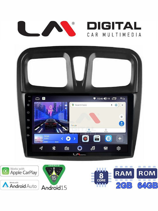 LM Digital Ηχοσύστημα Αυτοκινήτου για Dacia Sandero 2012 2020 (Bluetooth/USB/WiFi/GPS/Apple-Carplay/Android-Auto)