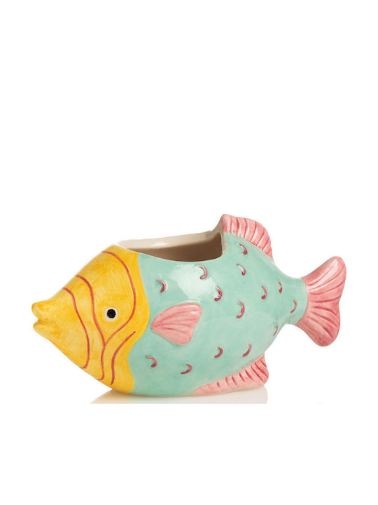 Fankon Flowers Ceramic Yellow Plant Pot 18.2x8.8x9cm