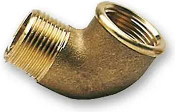 Rohrbogenarmatur 90° 1/2" Männlich/weiblich Messing