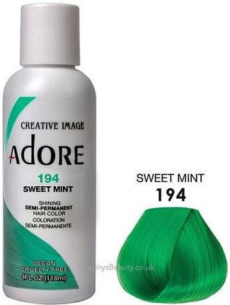 Adore Vopsea Semi-Permanentă Strălucitoare Pentru Păr Sweet Mint 194 Vopsea Temporară Pentru Păr Sweet Mint 194 118ml