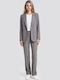 Women's Fabric Trousers in Straight Leg Grey