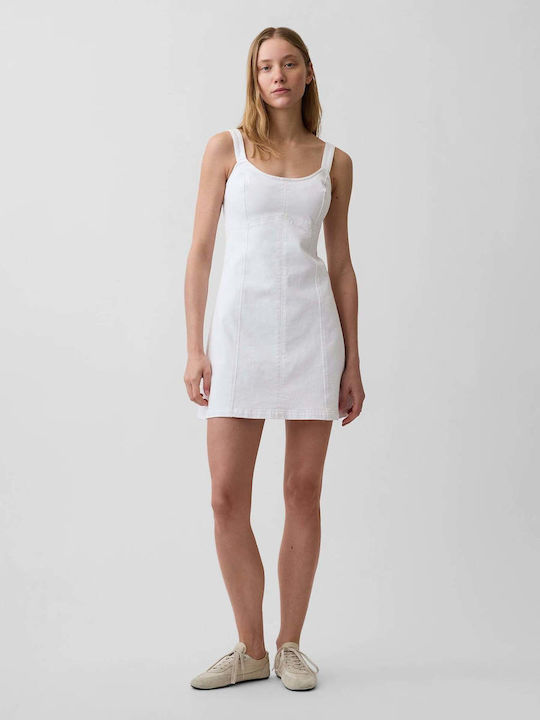 Sommer Mini Hemdkleid Frisches Weiß
