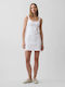 Sommer Mini Hemdkleid Frisches Weiß