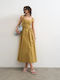 Sommer Midi Damenkleid Khaki