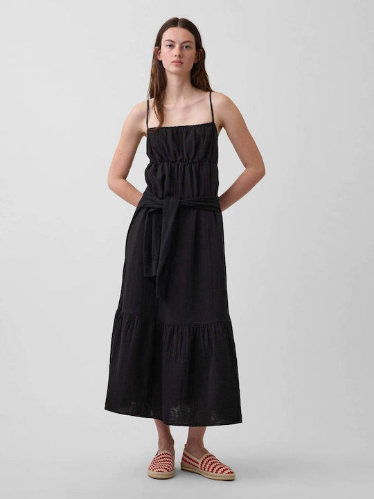 Sommer Maxi Damenkleid mit Rüschen True Black
