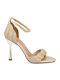 Damen Sandalen Aus Leder Gold